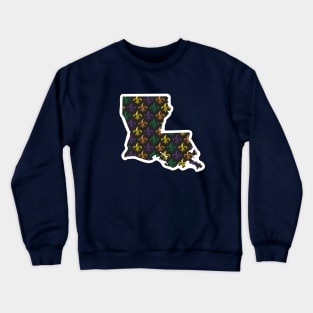 New Orleans Louisiana Mardis Gras Fleur de Lis Pattern Crewneck Sweatshirt